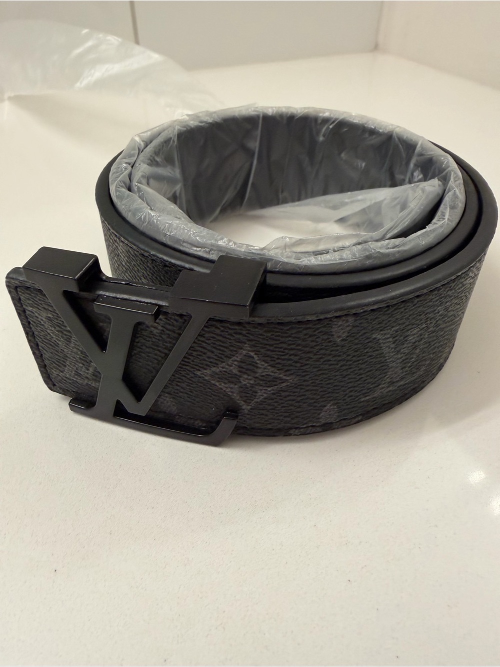 Louis Vuitton Black Monogram Eclipse LV Initiales Belt